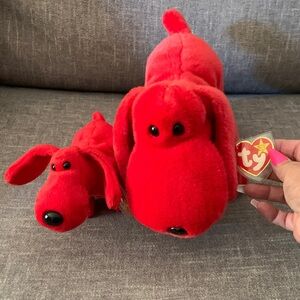 Ty Vibrant Red Rover Dog Beanie Buddy and Beanie Baby